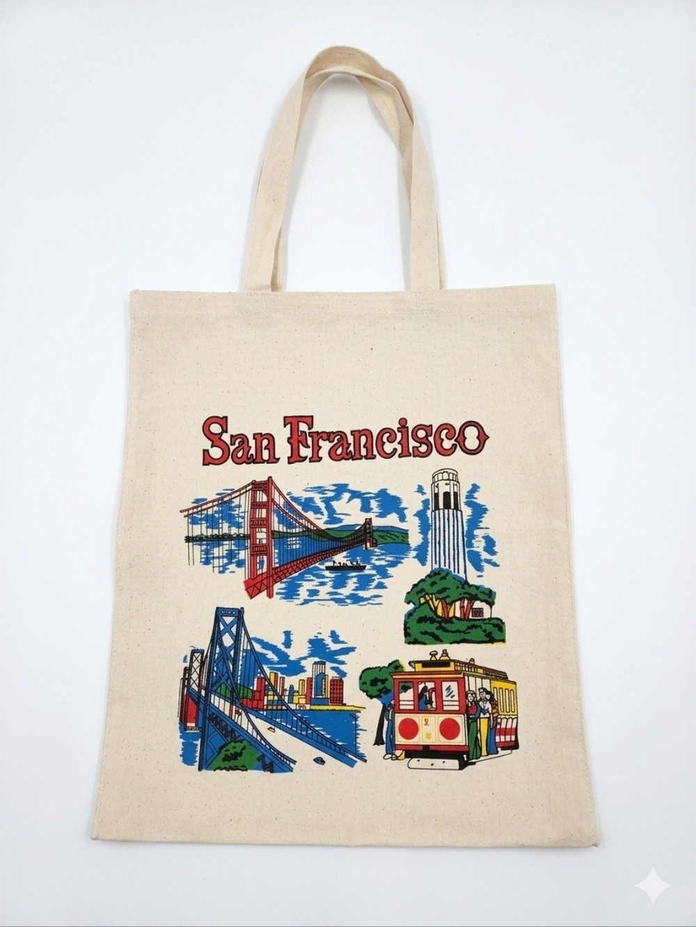 Vintage 70s San Francisco Souvenir Tote Bag Canvas Made in Hong Kong Deadstock